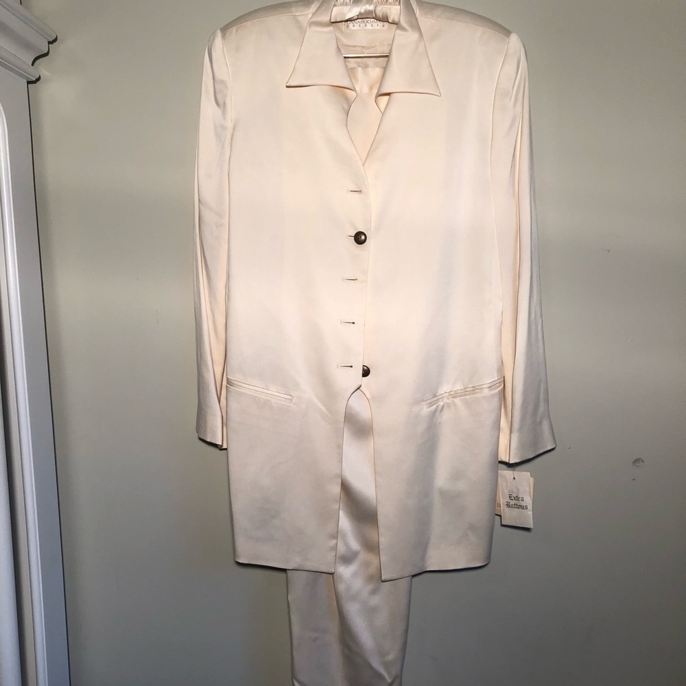 Winter White Silk Suit